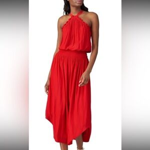 Ramy Brook red dress xl Chloe Vibrant Red halter Sleeveless Dress gorgeous!